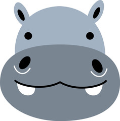 Hippopotamus head animal . Vintage style .