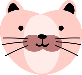 Cat head animal . Vintage style .