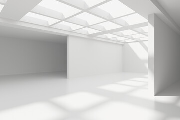 Naklejka na ściany i meble White Abstract Modern Architecture Interior Background