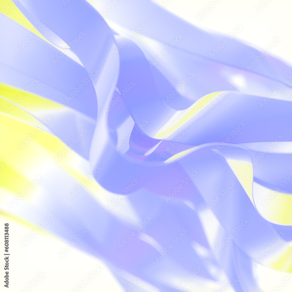 Poster Magic waves of fabric in the wind abstract digital illustration. 3d rendering modern background