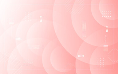 Modern background, geometric style, pastel pink gradation, circle, Memphis