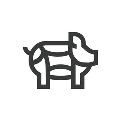 pork icon vector. Linear style for mobile concept and web design. pork symbol illustration. Pixel vector graphics - Vector.