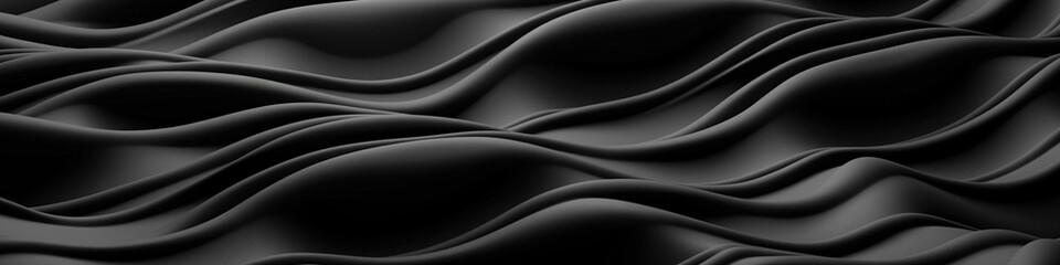 Fototapeta premium Empty Black Scene Banner. Modern, Minimalistic, Abstract Presentation Template, Advertising Space with 3D Surface, Design Shapes and Lines. Generative AI