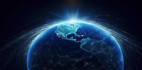 Revolutionizing Global Communication: Earth's Fiber-Optic and Internet Connectivity from Space, Generative AI.