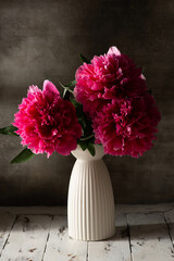 peonies in a vase still life