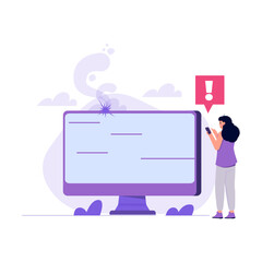 Product defective product testing . Vector illustration.