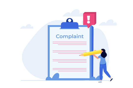 Сomplaint form online concept. Vector illustration.