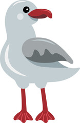 Seagull on white background. Vector illustration.
