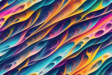 Seamless tile background from color gradients of bright paint with thin lines and dynamics. Generative AI