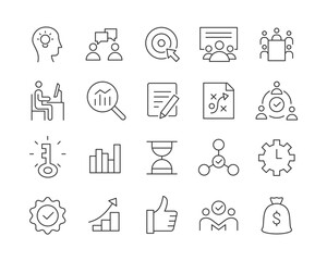 Workflow Icons - Vector Line. Editable Stroke.