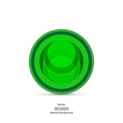 Decorative green circle logo on white background, design element