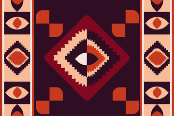 Geometric ethnic clipart. Navajo tribal vector seamless pattern. 