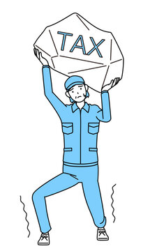 man struggles under heavy tax burden clip art preview