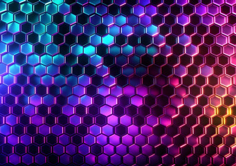 Neon Honeycomb texture background