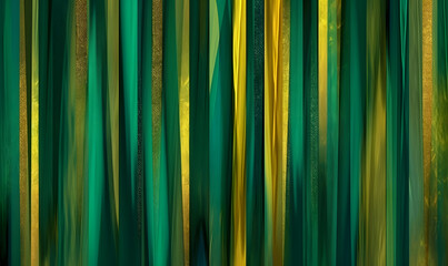 Vertical Stripes texture emerald and gold abstract background