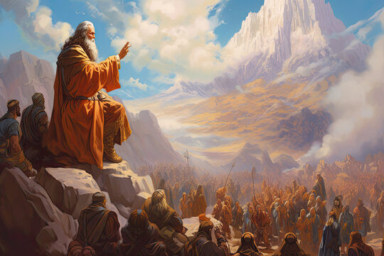 God giving the ten commandments Jesus story Bible religious faith, generated ai, generated, ai