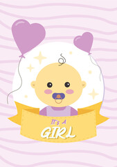 It's a Girl! My baby is Girl Card!