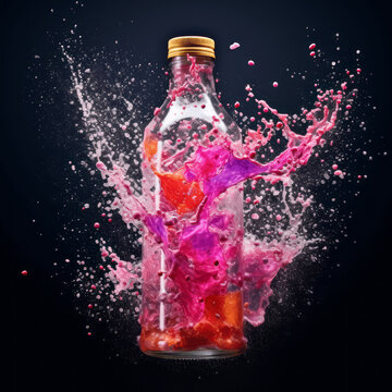 Color Powder Explosion with Bottle