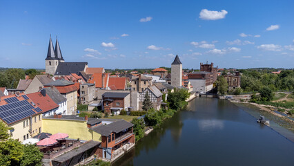 Fototapeta na wymiar view of the old town calbe in germany