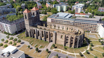 view from the top of the cathedral St. Nikola in zerbst saxony-anhalt,germany