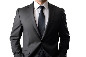 Businessman In Modern Suit On White Background. Generative AI