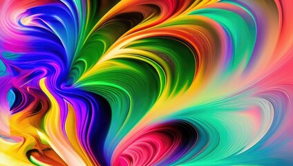 Modern colorful abstract digital art on black background. Concept for design. Generative AI
