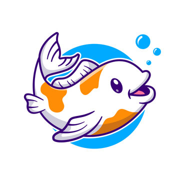 Cute Koi Fish Swimming Cartoon Vector Icon Illustration.
Animal Nature Icon Concept Isolated Premium Vector. Flat
Cartoon Style