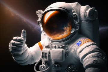  Astronaut showing thumbs up