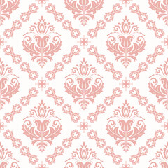 Orient vector classic pattern. Seamless abstract background with vintage pink elements. Orient pattern. Ornament for wallpapers and packaging