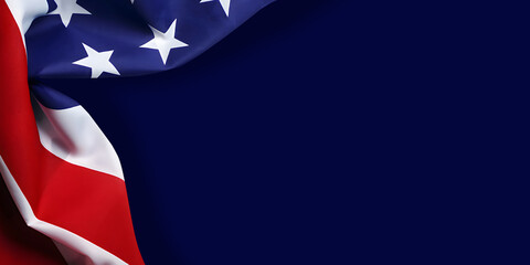 United States Flag On blue Background- American flag for Memorial Day, 4th of July, Labour Day