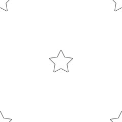 Seamless Aesthetic Pattern with Cute Stars. Romantic Simple Design Element.  Vector Contour Illustration. Coloring Book Page