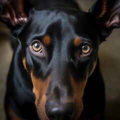 Affectionate Doberman with Expressive Eyes