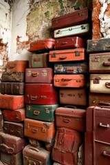 Classic Suitcase Image: Vintage Travel Nostalgia - Perfect for Travel, Adventure, and book cover, Generative AI