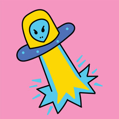 Cute Alien Vector Illustration