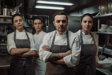 Obraz premium The Master Chef and His Culinary Ensemble. Generative AI