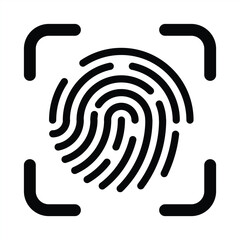 Fingerprint icon. Fingerprint identification icon for apps and websites. Vector illustration.