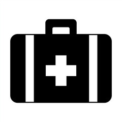 Medical briefcase icon. First aid box icon sign and symbol. First aid kit icon. First aid bag icon. Vector illustration.