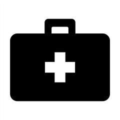 Medical briefcase icon. First aid box icon sign and symbol. First aid kit icon. First aid bag icon. Vector illustration.