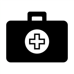 Medical briefcase icon. First aid box icon sign and symbol. First aid kit icon. First aid bag icon. Vector illustration.