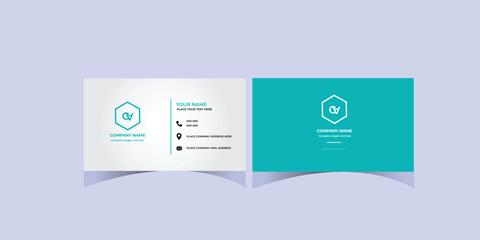 Naklejka premium modern business card or awesome visiting card template 