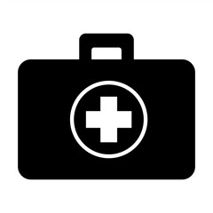 Medical briefcase icon. First aid box icon sign and symbol. First aid kit icon. First aid bag icon. Vector illustration.