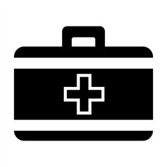 Medical briefcase icon. First aid box icon sign and symbol. First aid kit icon. First aid bag icon. Vector illustration.