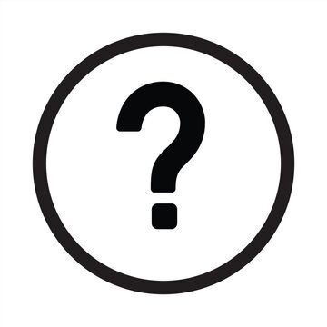 Question mark icon, Question outline icon sign and symbol. Vector illustration.
