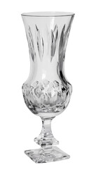 Bulb fluted crystal vase, isolated on white background