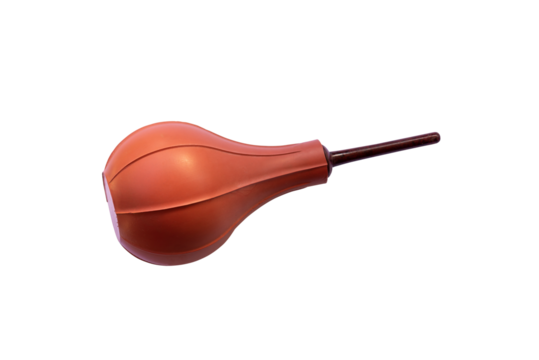 Antique rubber enema bulb, isolated on white background