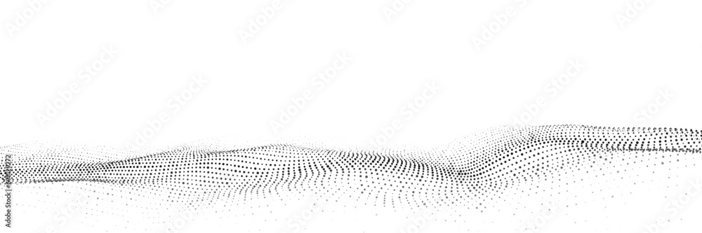Poster wave of particles. digital wave background concept. abstract technology background. big data visuali