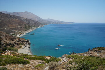 Fototapeta na wymiar crete, preveli, sea, beach, sun, water, summer 