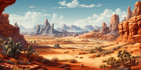 AI Generated. AI Generative. Wild west western texas arizona mexico native american indian landscape outdoor. Graphic Art
