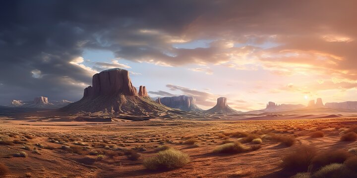 AI Generated. AI Generative. Wild west western texas arizona mexico native american indian landscape outdoor. Graphic Art