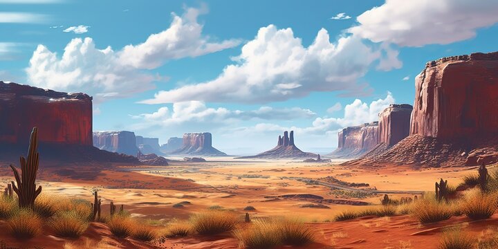 AI Generated. AI Generative. Wild west western texas arizona mexico native american indian landscape outdoor. Graphic Art